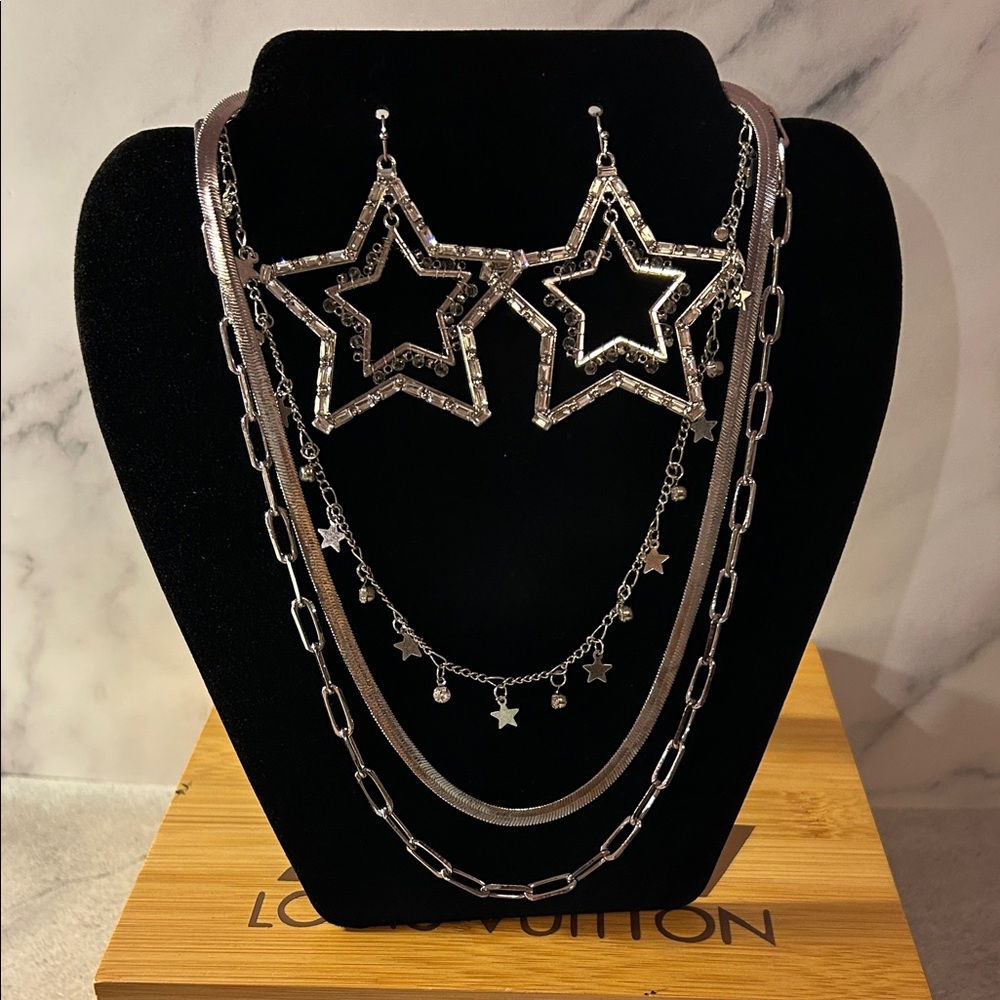 Silver Star Jewelry Set